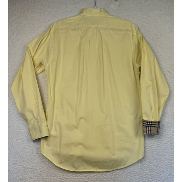 Burberry Shirt‎ Mens Medium Yellow Button Down Nova Check Long Sleeve - Picture 2 of 8